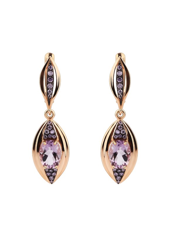 Серьги серебряные  Принцесса востока шир.  580, рис. 1