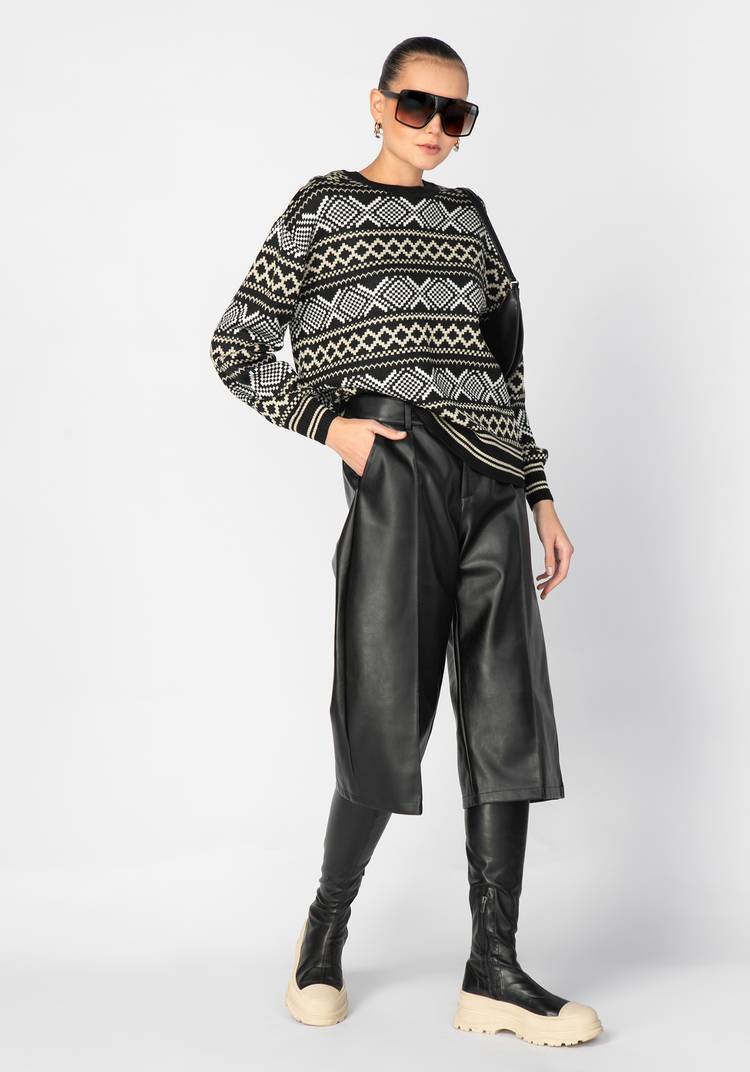 Джемпер женский с жаккардовыми полосами шир.  750, рис. 4