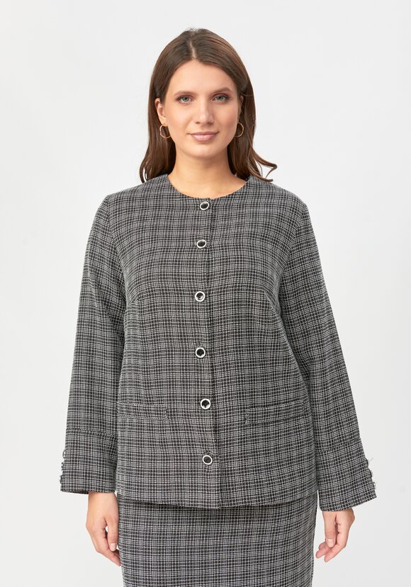 Пиджак на пуговицах из трикотажной ткани шир.  580, рис. 4