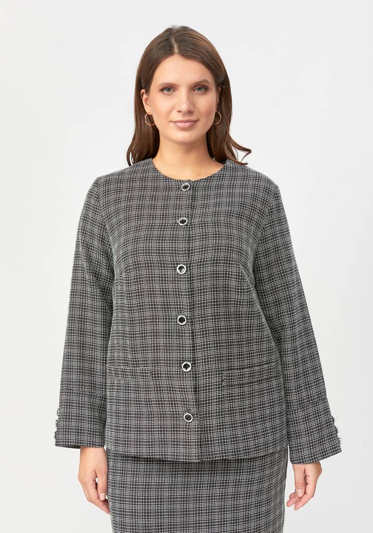 Пиджак на пуговицах из трикотажной ткани шир.  750, рис. 4