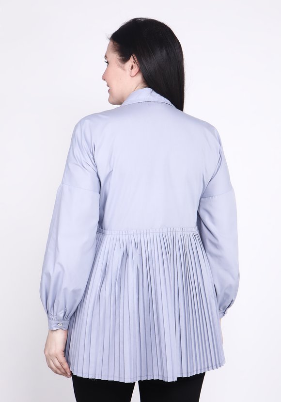 Блуза с плиссированной баской шир.  580, рис. 3