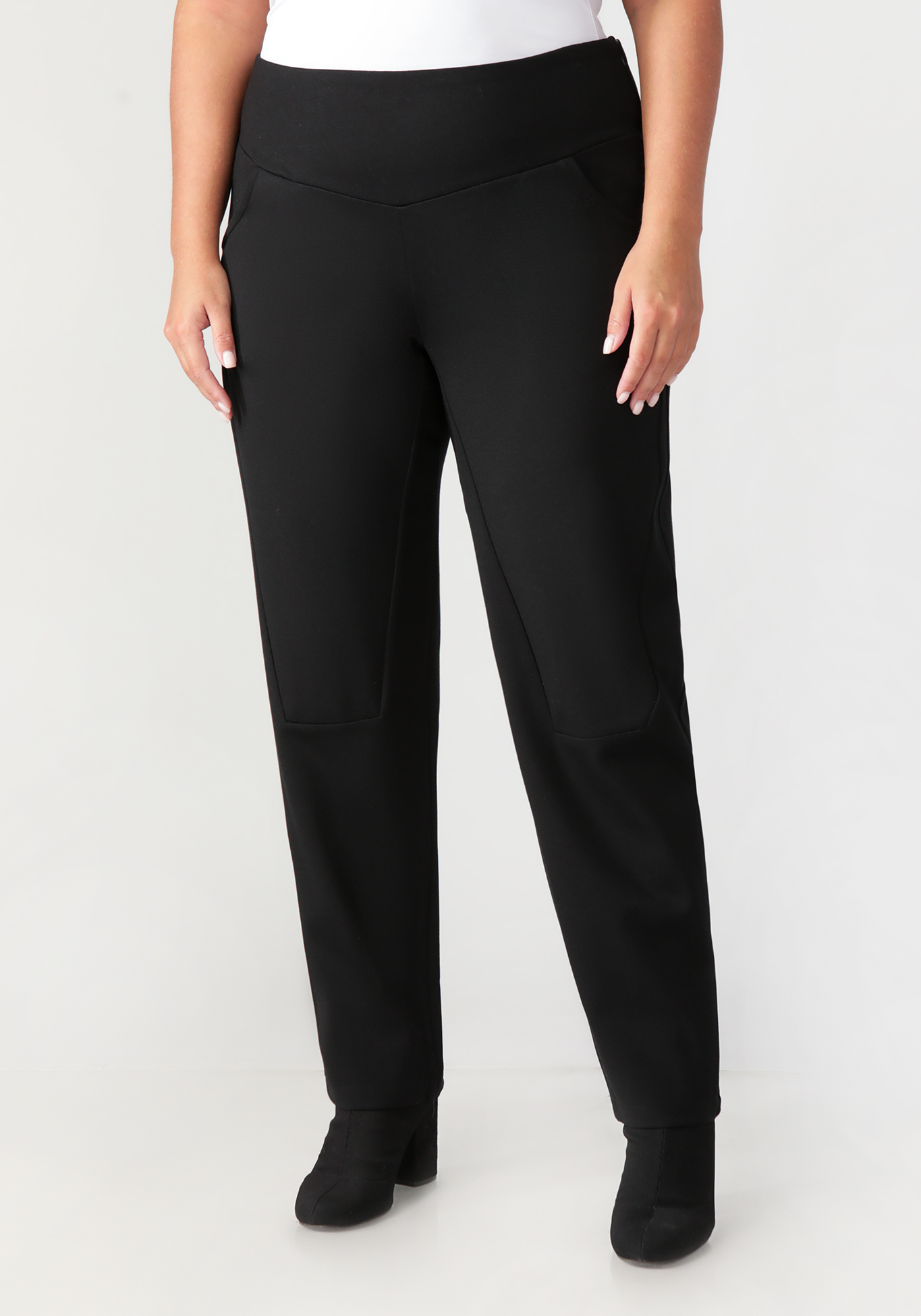 Брюки на кокетке с боковой молнией