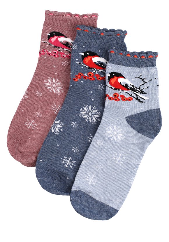 Набор носков 3 пары Снегири шир.  580, рис. 4