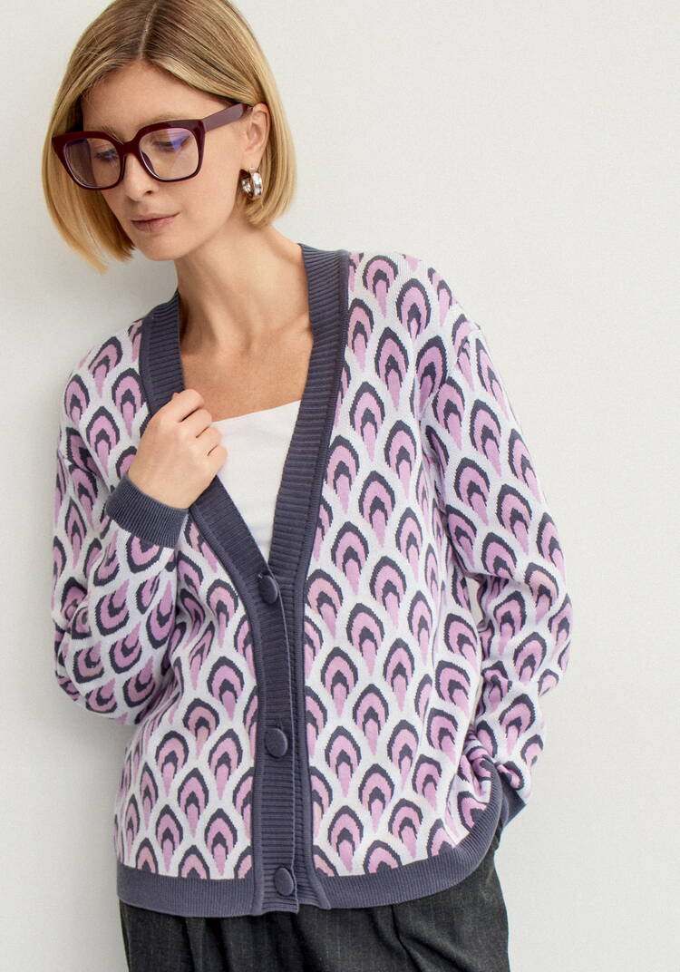 Кардиган с рисунком по стану и рукавам шир.  750, рис. 13