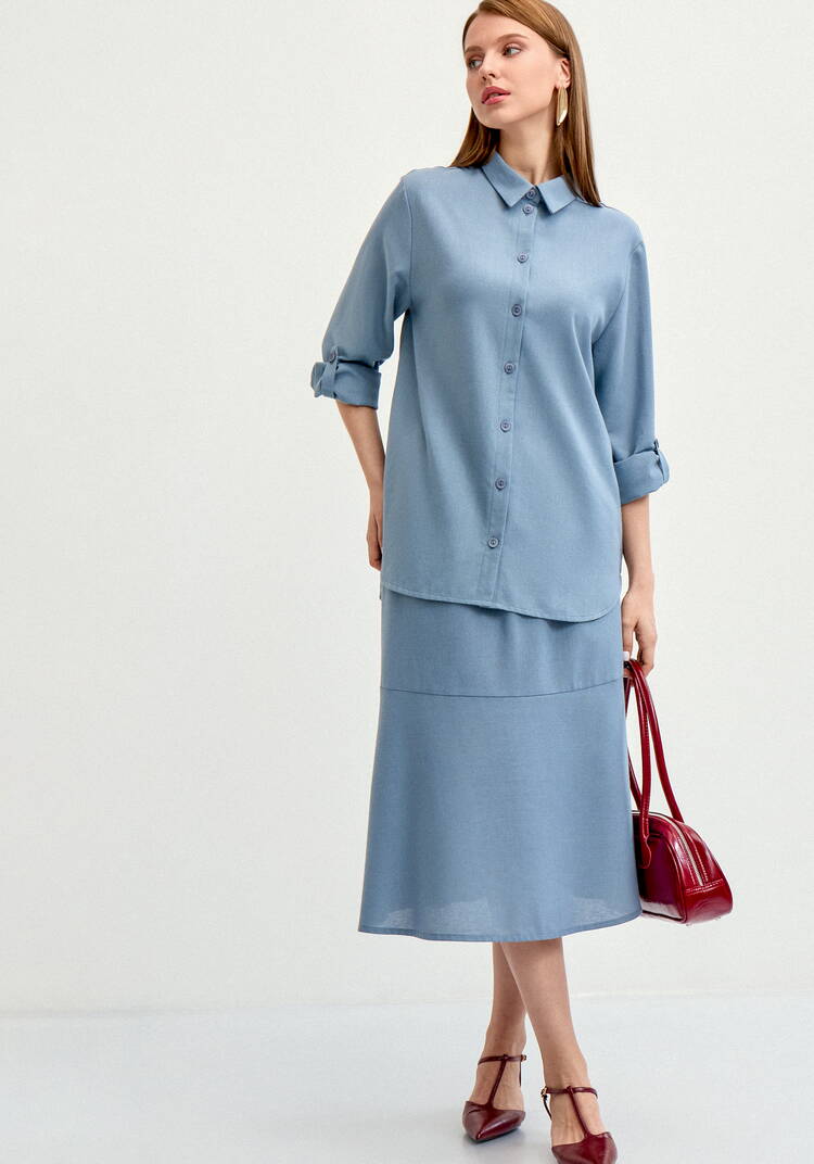 Юбка-годе изо льна шир.  750, рис. 8