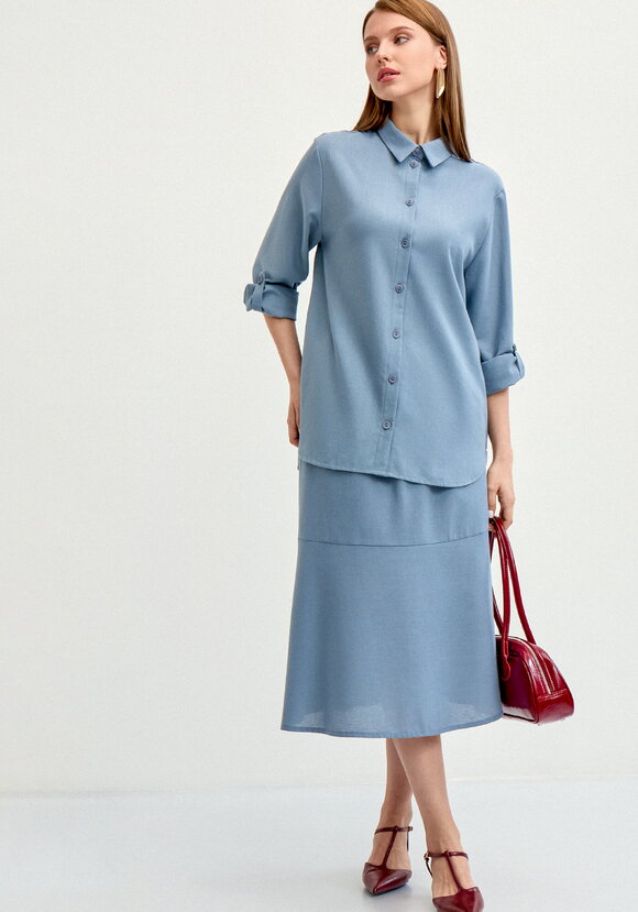 Юбка-годе изо льна шир.  580, рис. 8