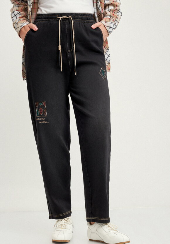 Брюки бананы с миниатюрной вышивкой шир.  580, рис. 11