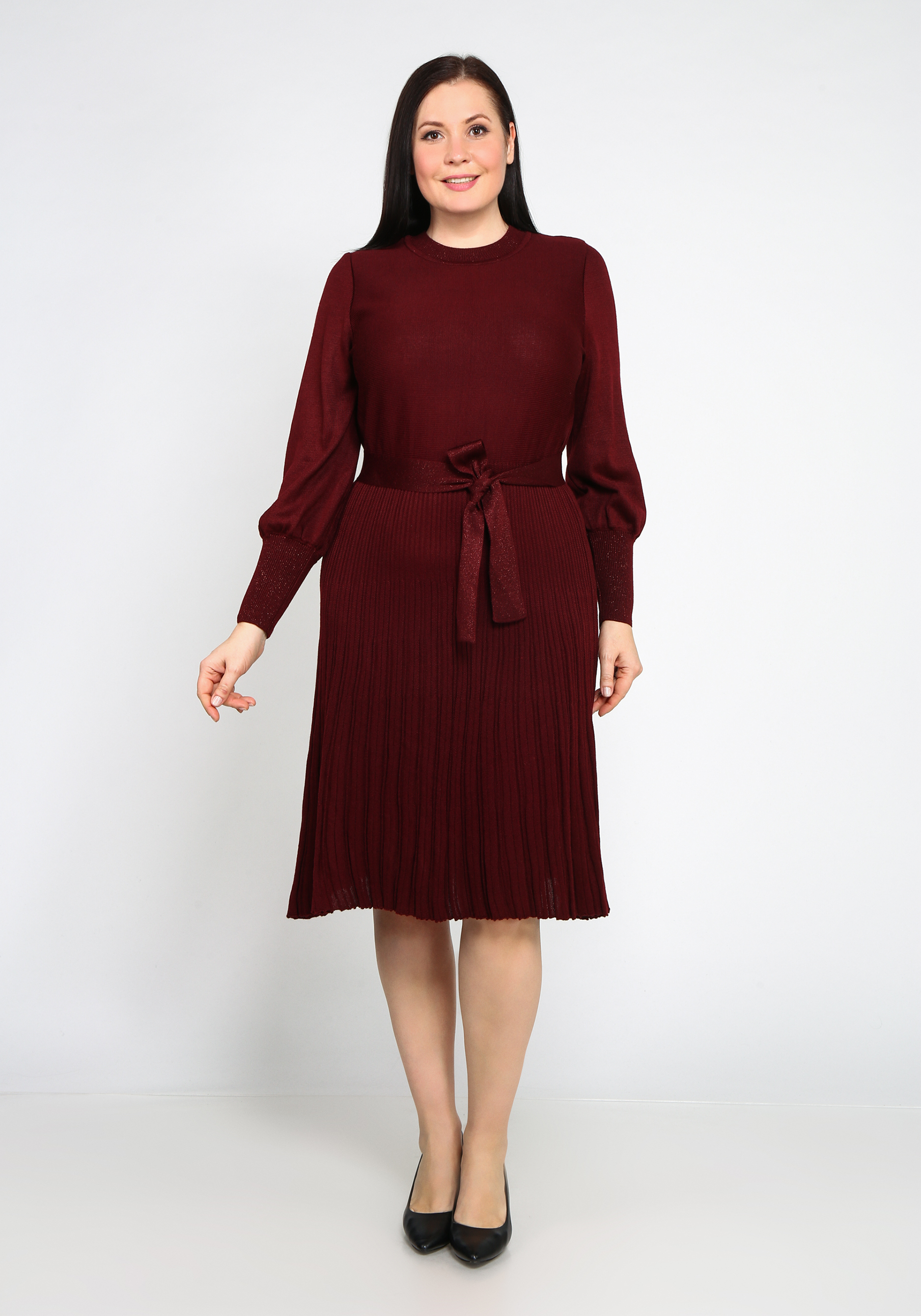 Платье с плиссированной юбкой Vivawool, размер 48, цвет красный - фото 1