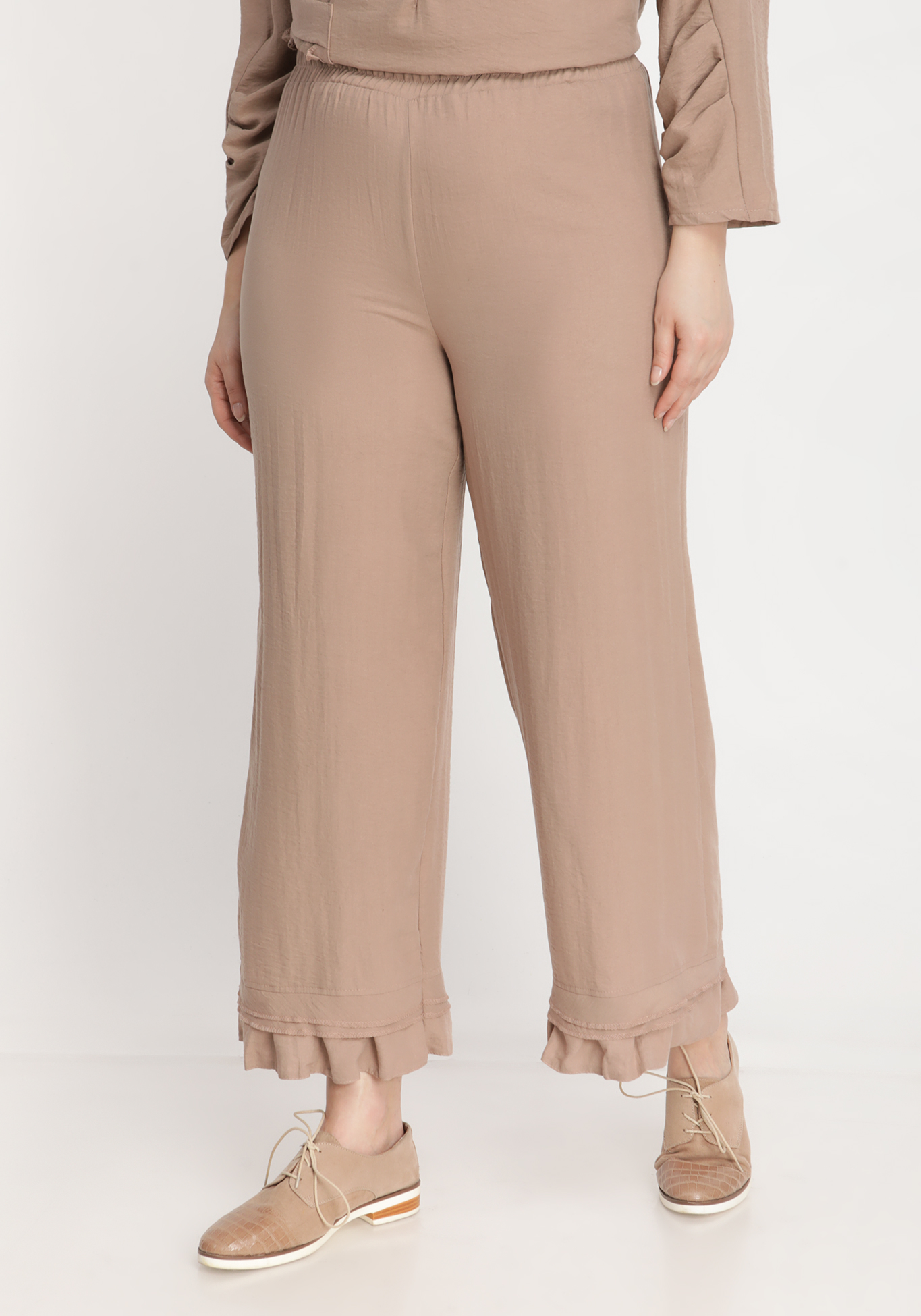 Костюм-двойка: удлиненная блуза и брюки, размер 50, цвет индиго - фото 9