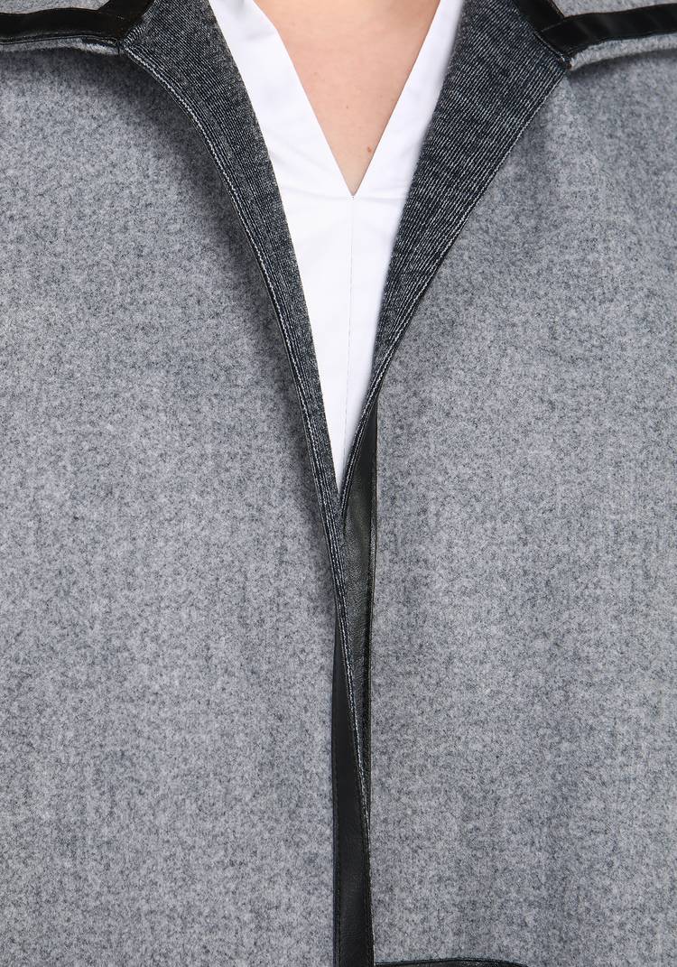 Кейп с отделкой из экокожи шир.  750, рис. 4