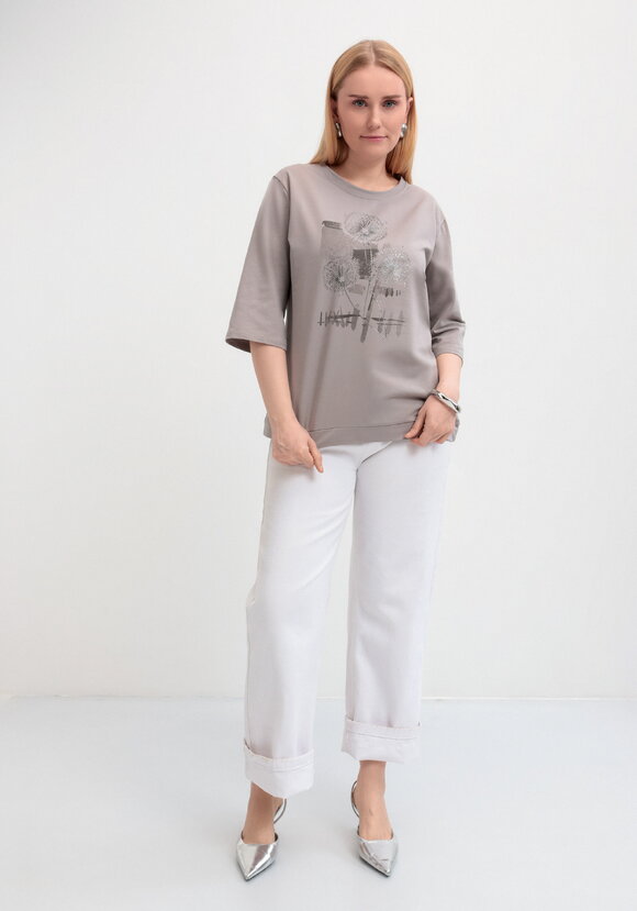 Блуза с длинным рукавом и цветочным рисунком шир.  580, рис. 18