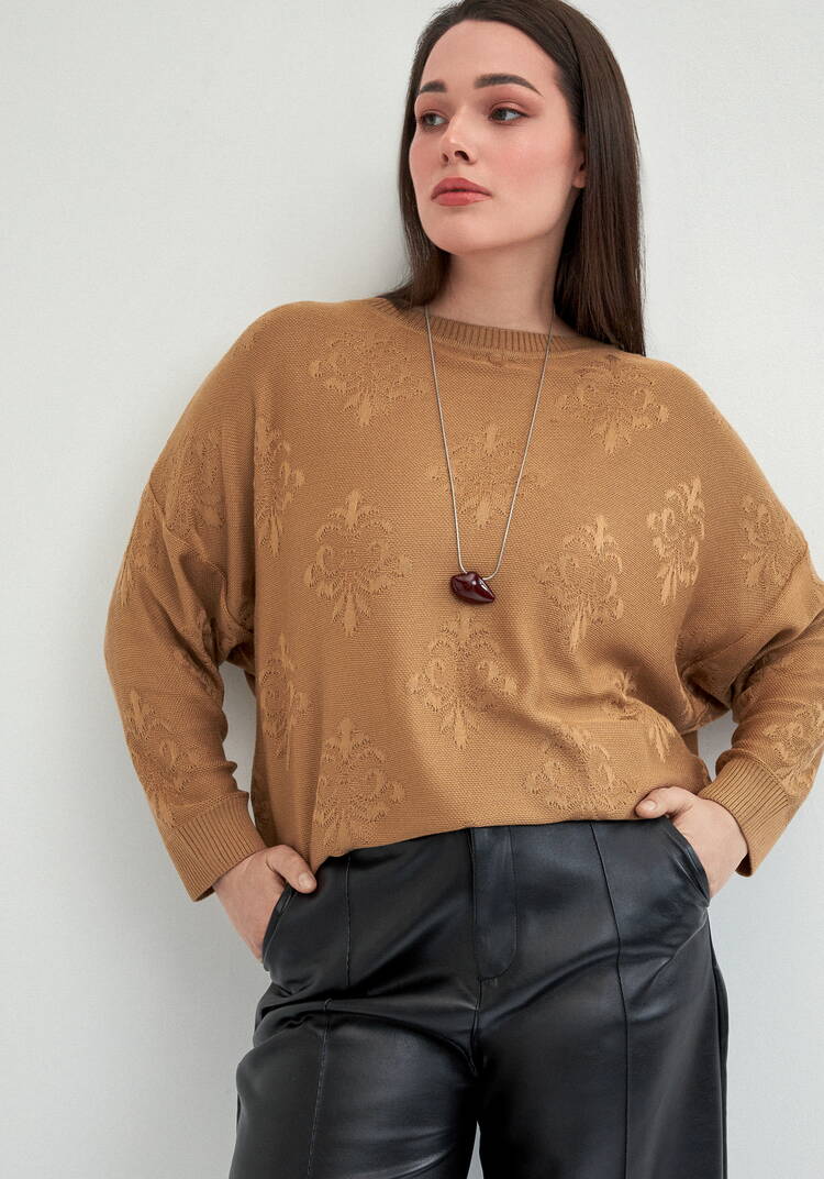 Джемпер структурной вязки свободного силуэта шир.  750, рис. 9