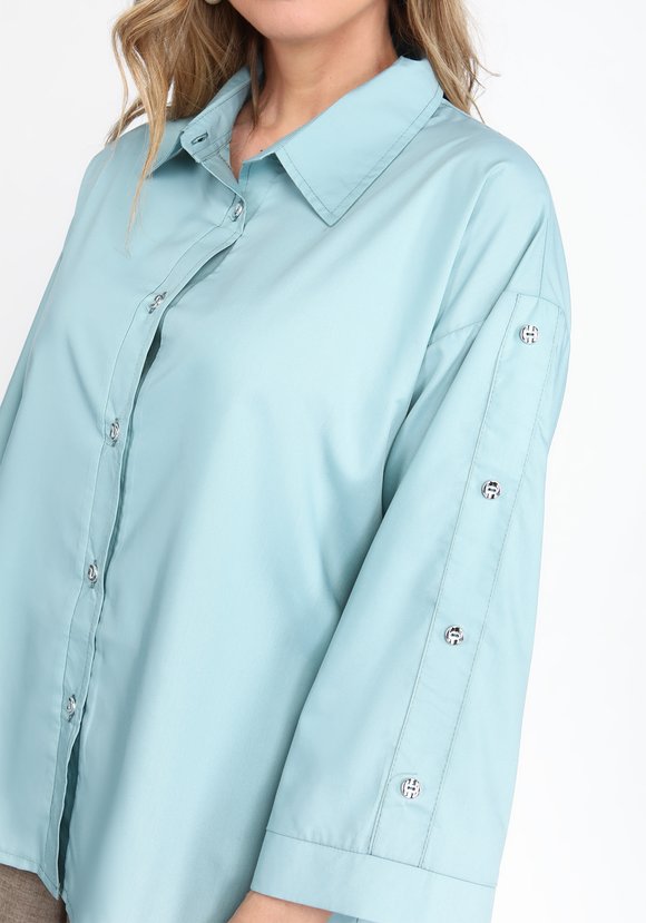 Блуза с пуговками на рукавах шир.  580, рис. 7