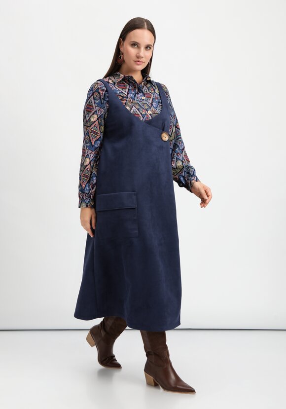Сарафан оверсайз с накладным карманом шир.  580, рис. 17