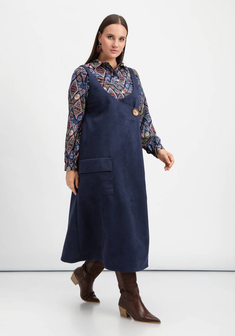 Сарафан оверсайз с накладным карманом шир.  750, рис. 17