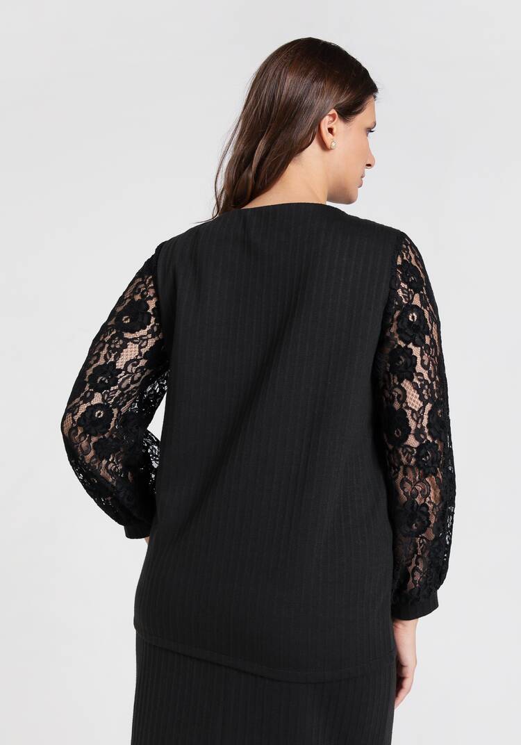 Блуза с кружевными  рукавами шир.  750, рис. 9