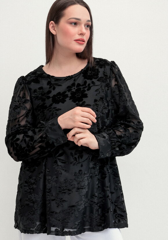 Блуза с цветами из бархата шир.  580, рис. 26