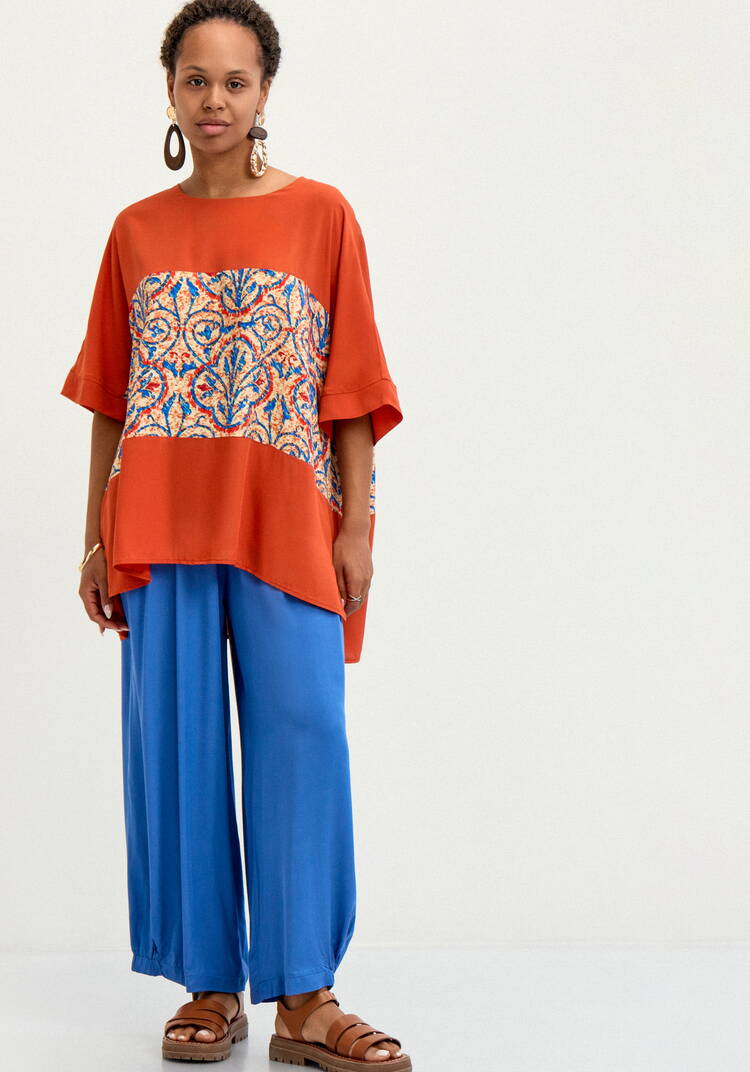 Блуза с принтом из штапеля шир.  750, рис. 24