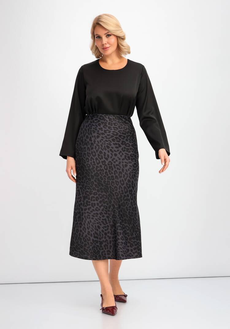 Юбка длины миди с шелком шир.  750, рис. 15