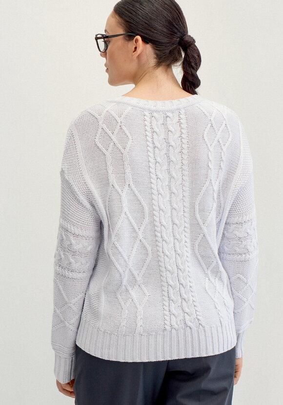 Джемпер женский с рисунком косы и араны шир.  580, рис. 12