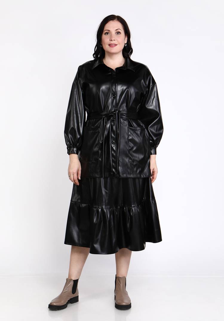 Юбка с воланом из эко-кожи шир.  750, рис. 3