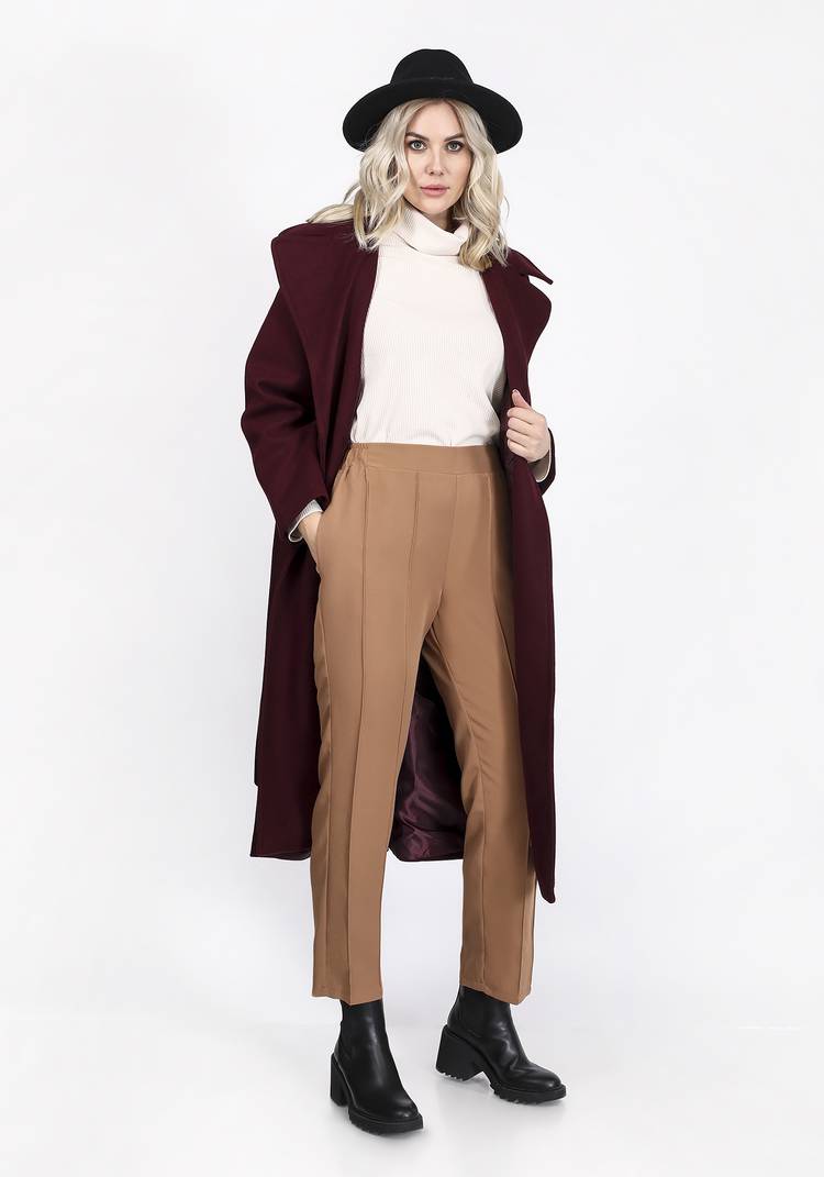 Пальто с поясом и английским воротником шир.  750, рис. 8