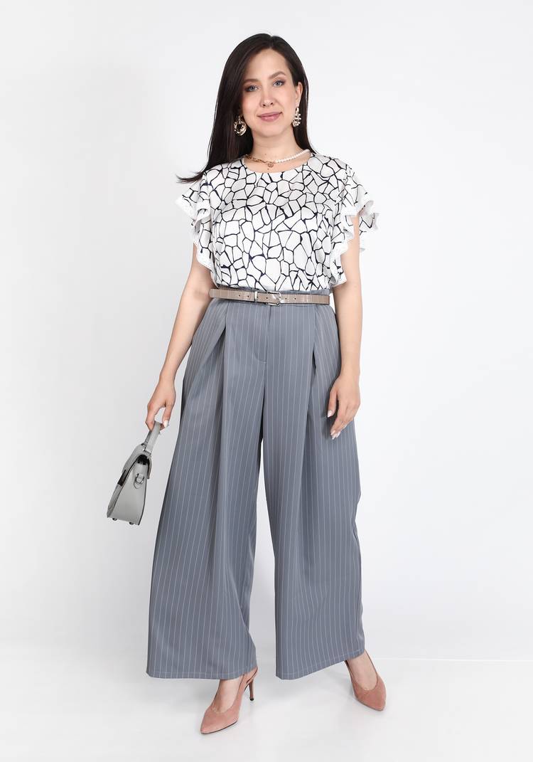 Брюки-палаццо в полоску шир.  750, рис. 4