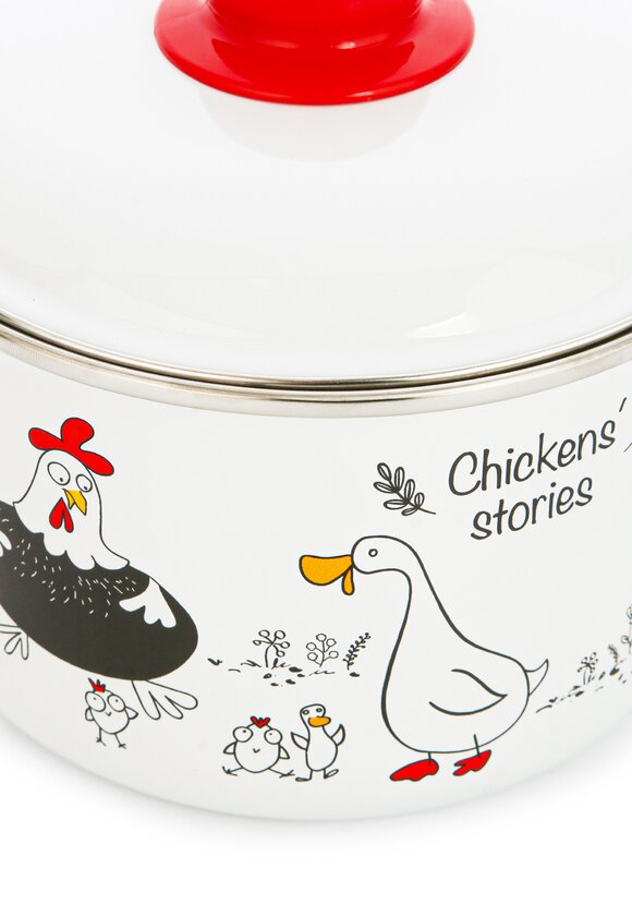 Кастрюля эмалированная Куриные истории шир.  580, рис. 4