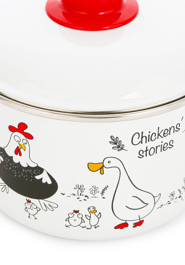 Кастрюля эмалированная Куриные истории шир.  750, рис. 4