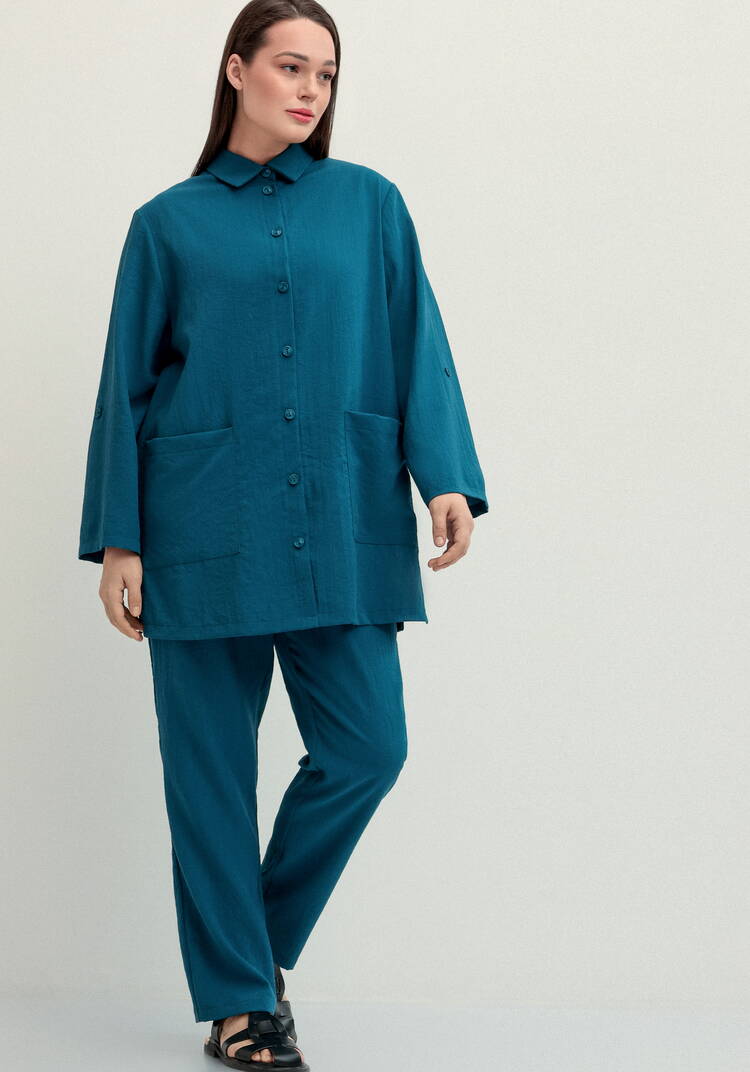 Рубашка на пуговицах свободного кроя шир.  750, рис. 39