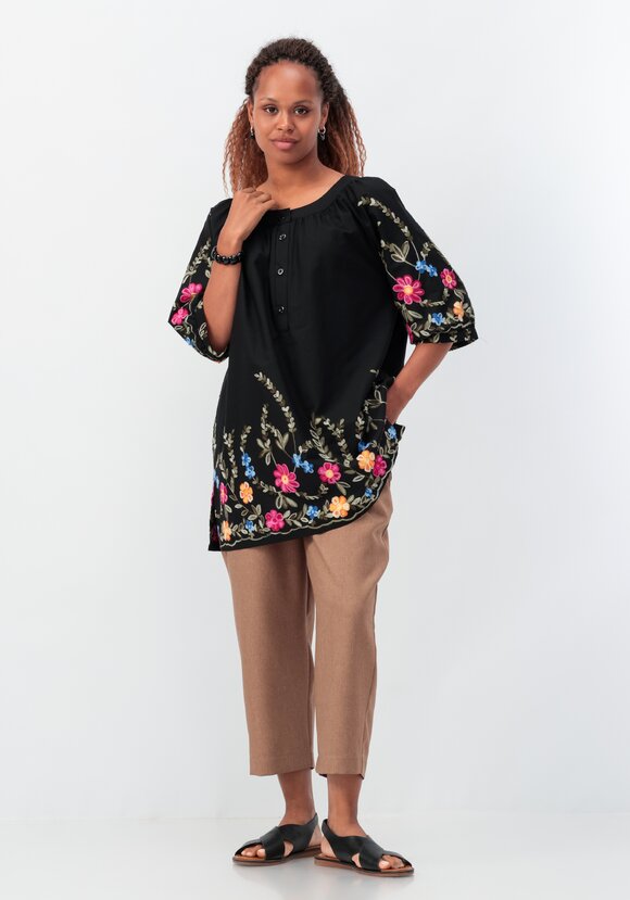 Блуза с цветочной вышивкой и рукавом реглан шир.  580, рис. 33