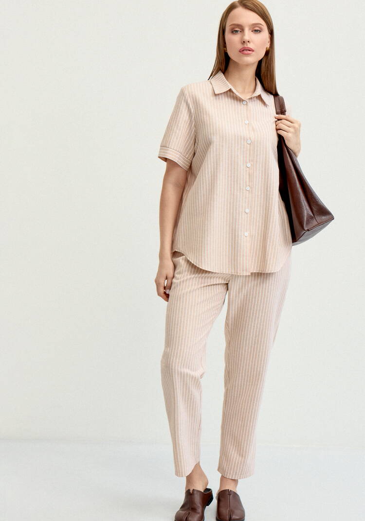 Брюки зауженные в полоску шир.  750, рис. 9