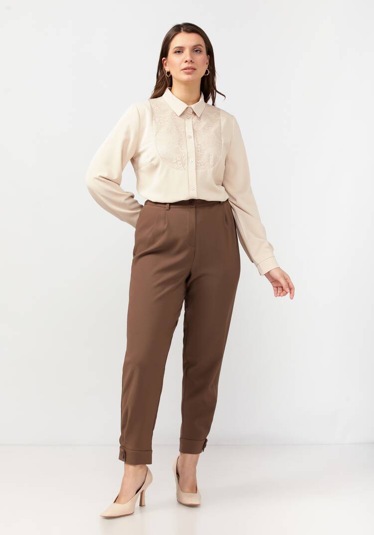 Блуза прямого силуэта с гипюровой вставкой шир.  750, рис. 13