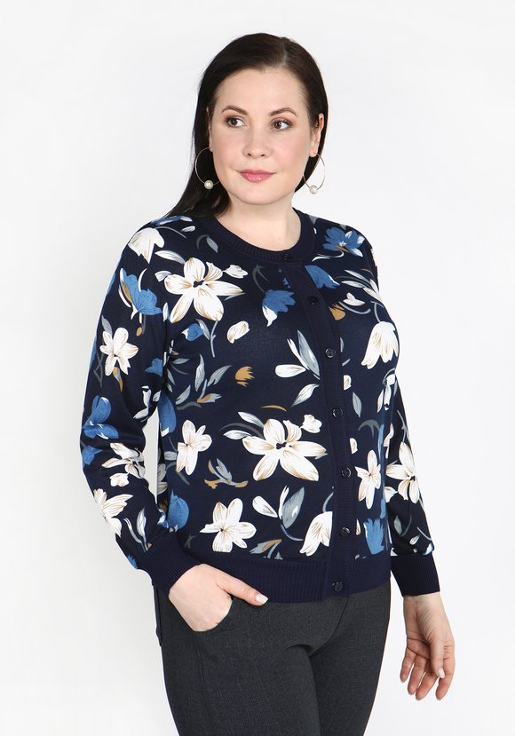 Кардиган Невероятное цветение шир.  580, рис. 6