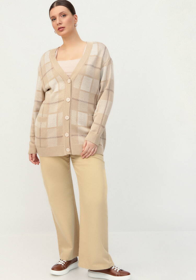 Кардиган с рисунком шахматная клетка шир.  750, рис. 10