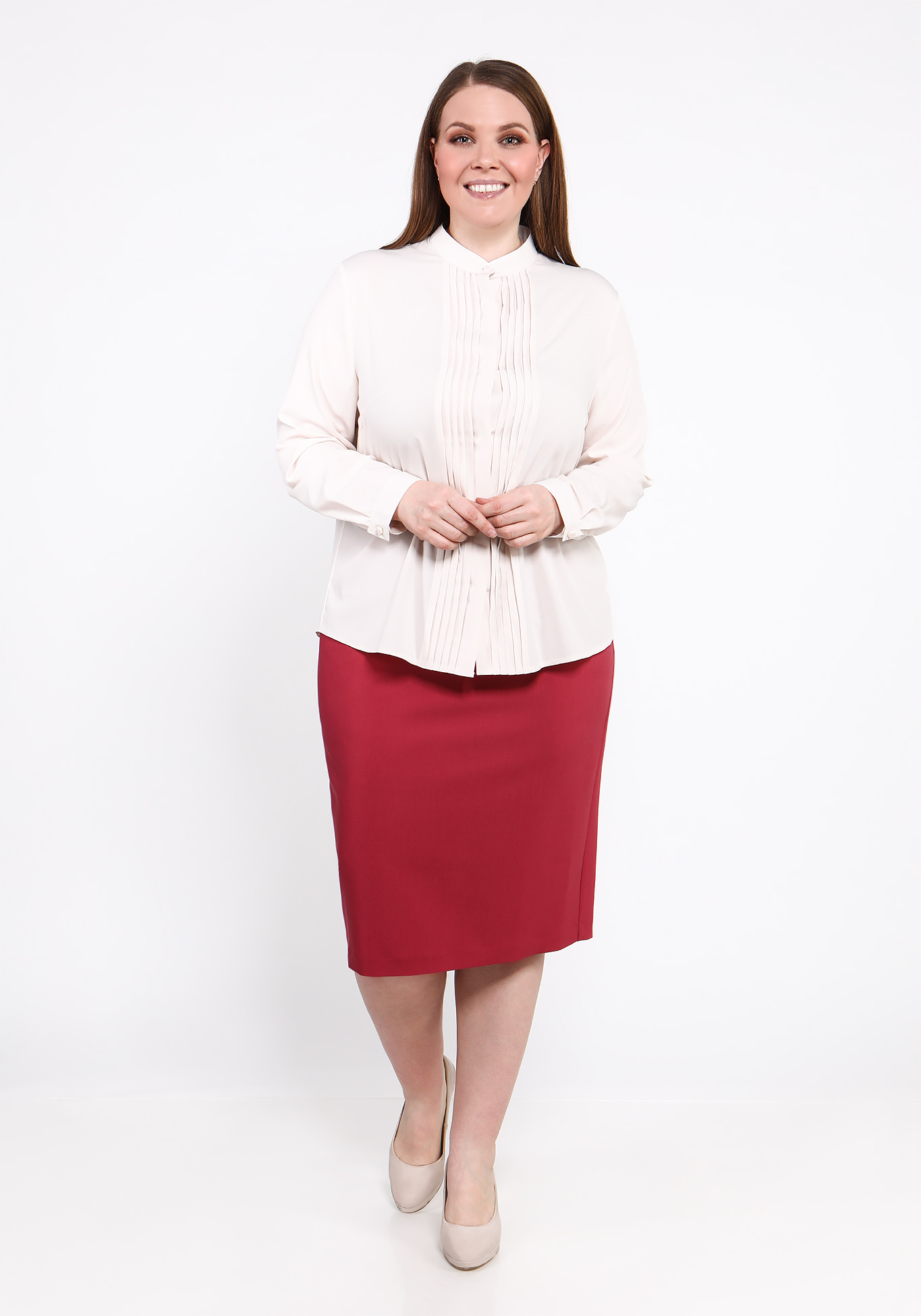 Блуза дизайнерская "Сильвия" Julia Weber, размер 50, цвет кремовый - фото 6