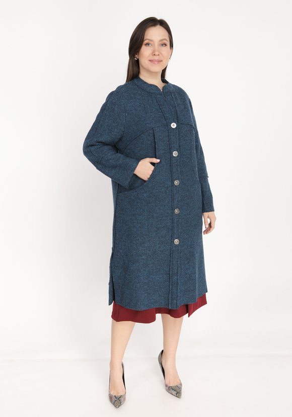 Пальто на пуговицах с объемными карманами шир.  580, рис. 5