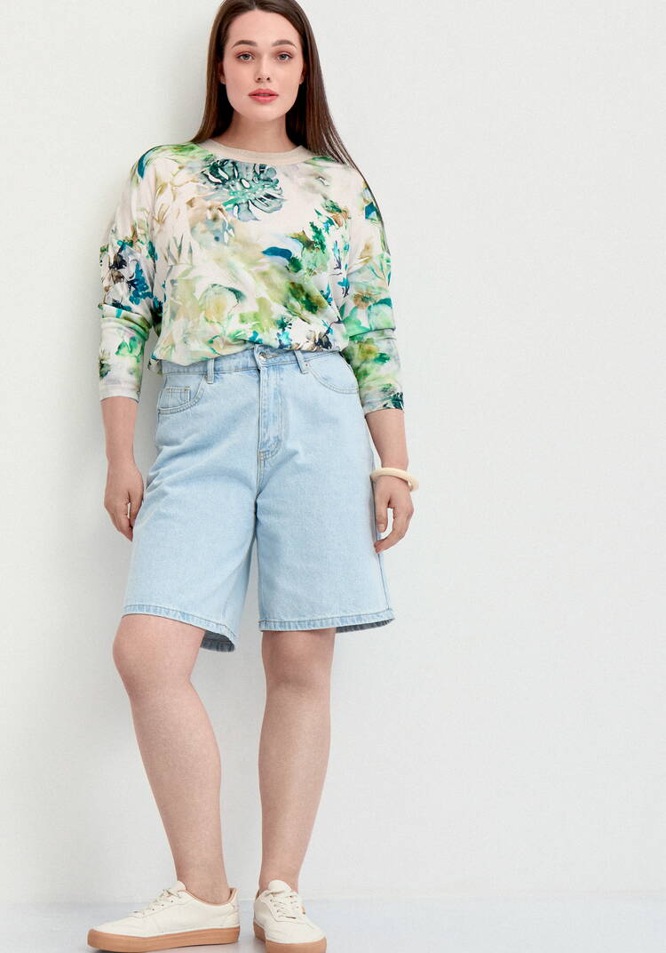 Джемпер оверсайз с акварельным рисунком шир.  750, рис. 7