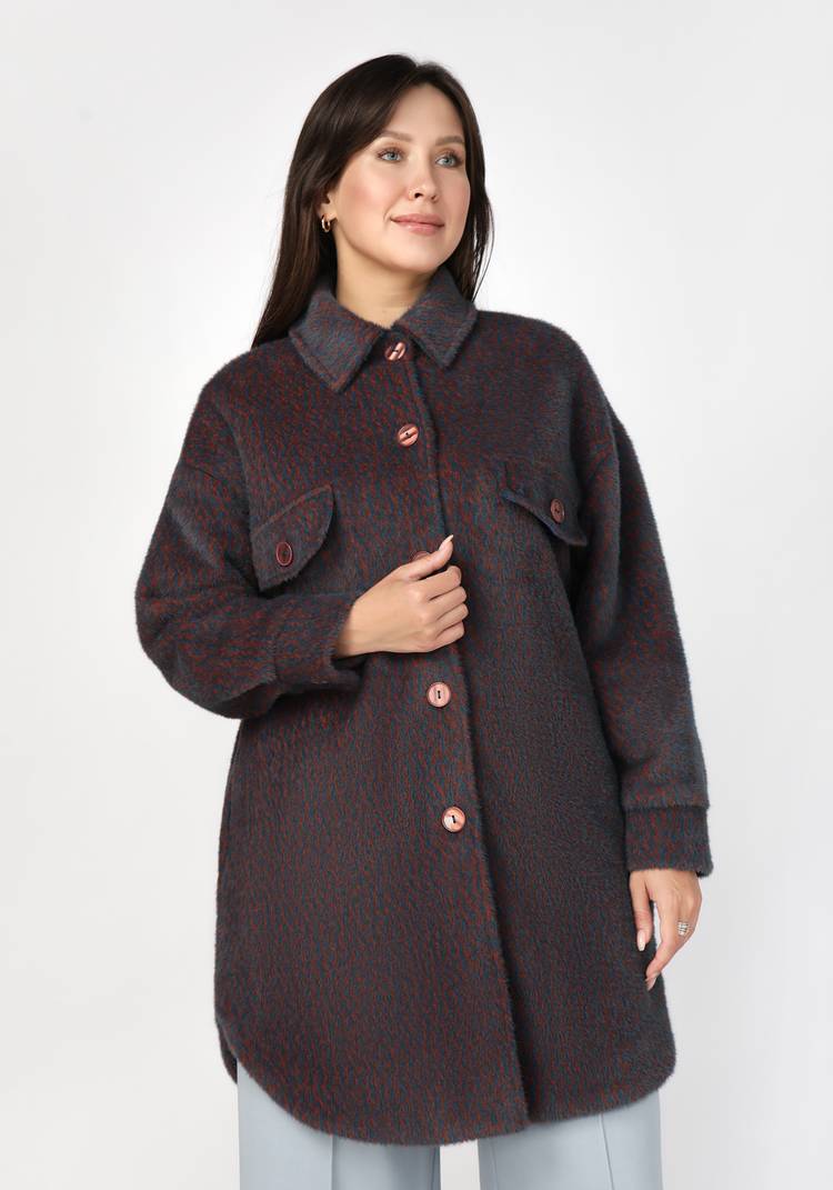 Полупальто на пуговицах с принтом шир.  750, рис. 5