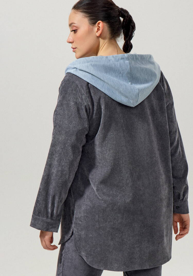 Рубашка из вельвета с капюшоном шир.  750, рис. 17