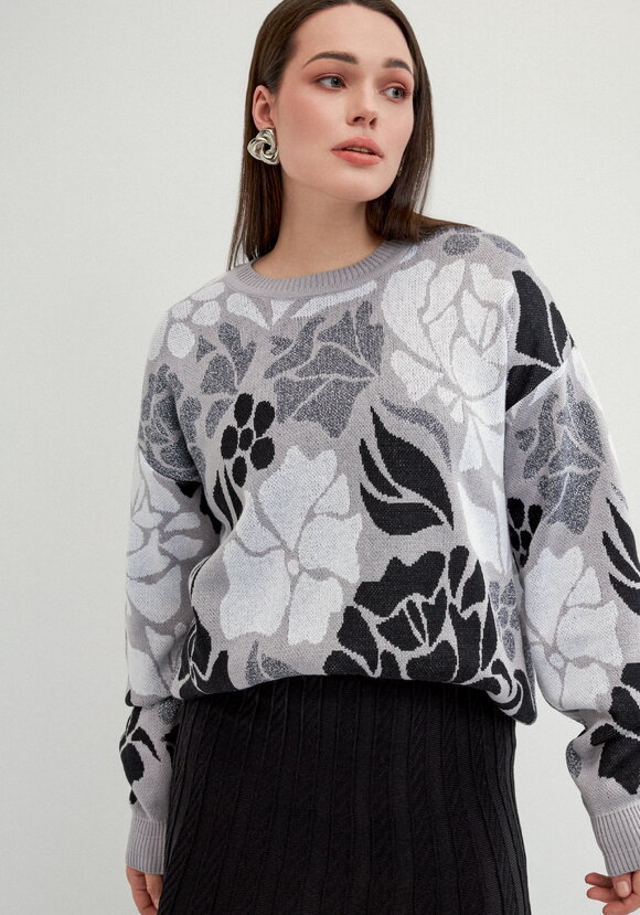 Джемпер прямого силуэта и цветочным принтом шир.  580, рис. 7