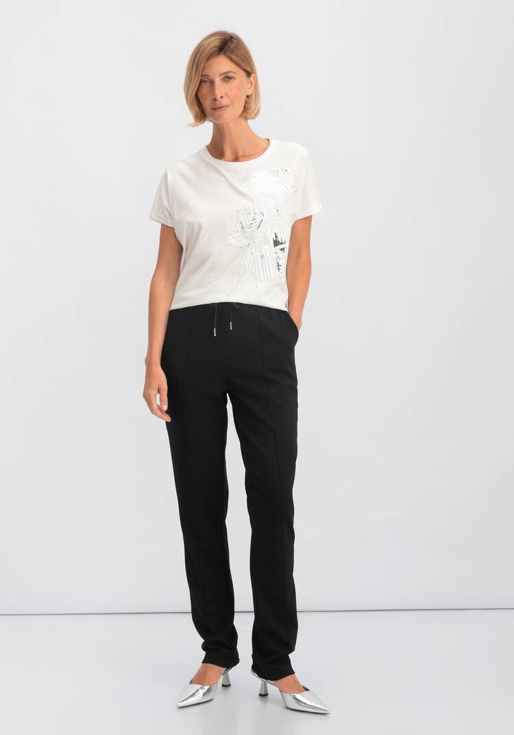 Брюки на резинке с лампасами и стрелками шир.  750, рис. 8