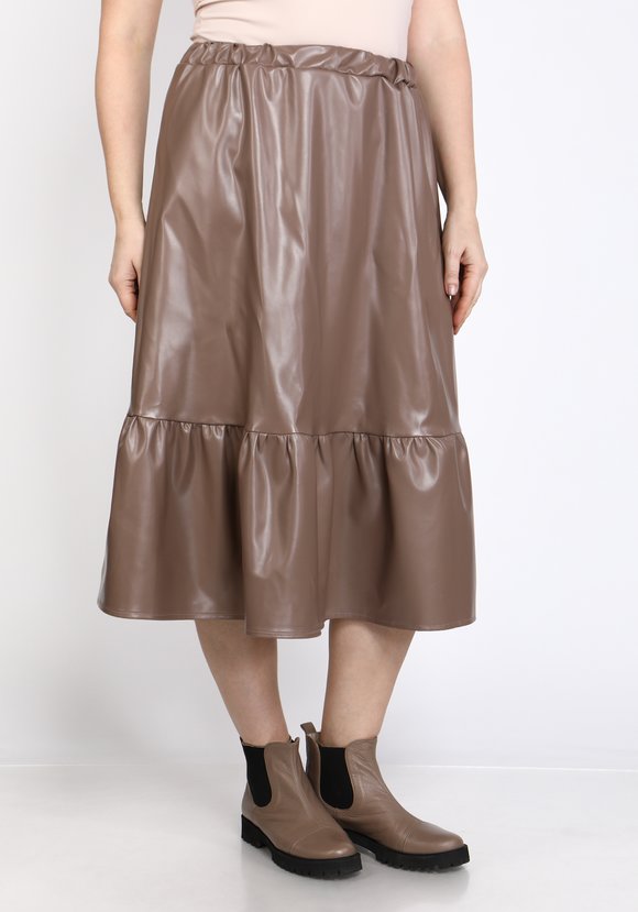 Юбка с воланом из эко-кожи шир.  580, рис. 5