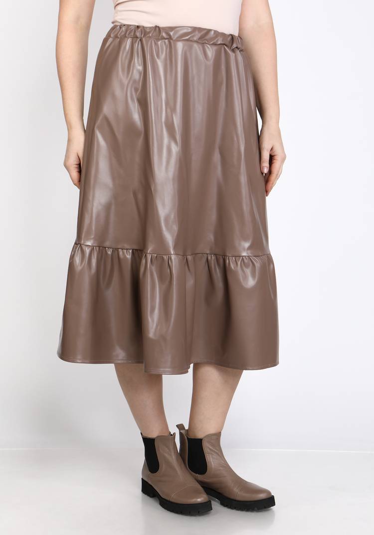 Юбка с воланом из эко-кожи шир.  750, рис. 5