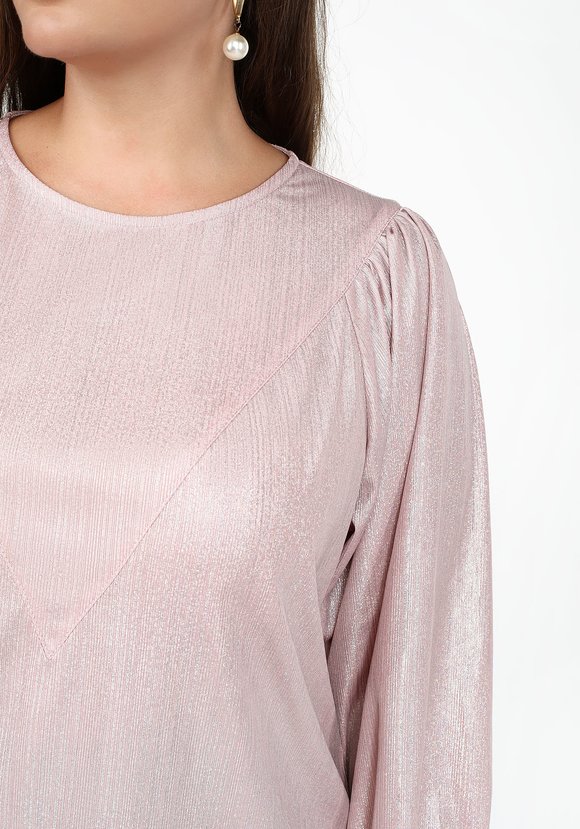 Блуза однотонная необычного кроя шир.  580, рис. 8