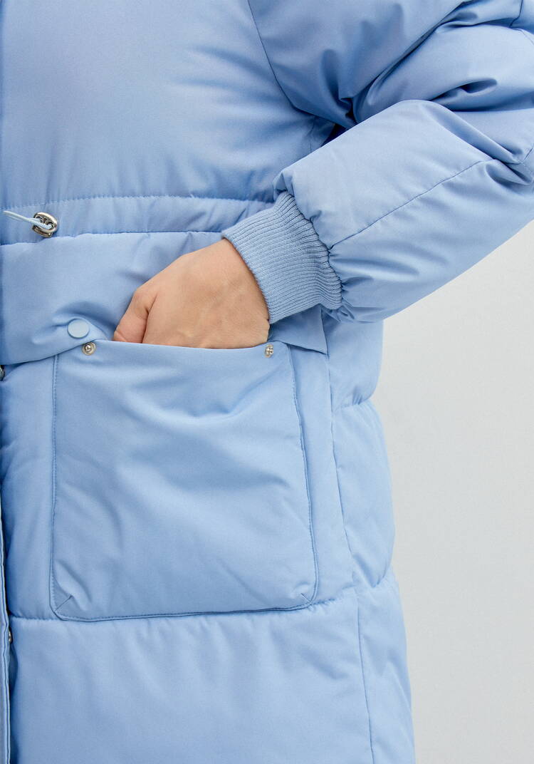 Пальто с меховой опушкой по капюшону шир.  750, рис. 6