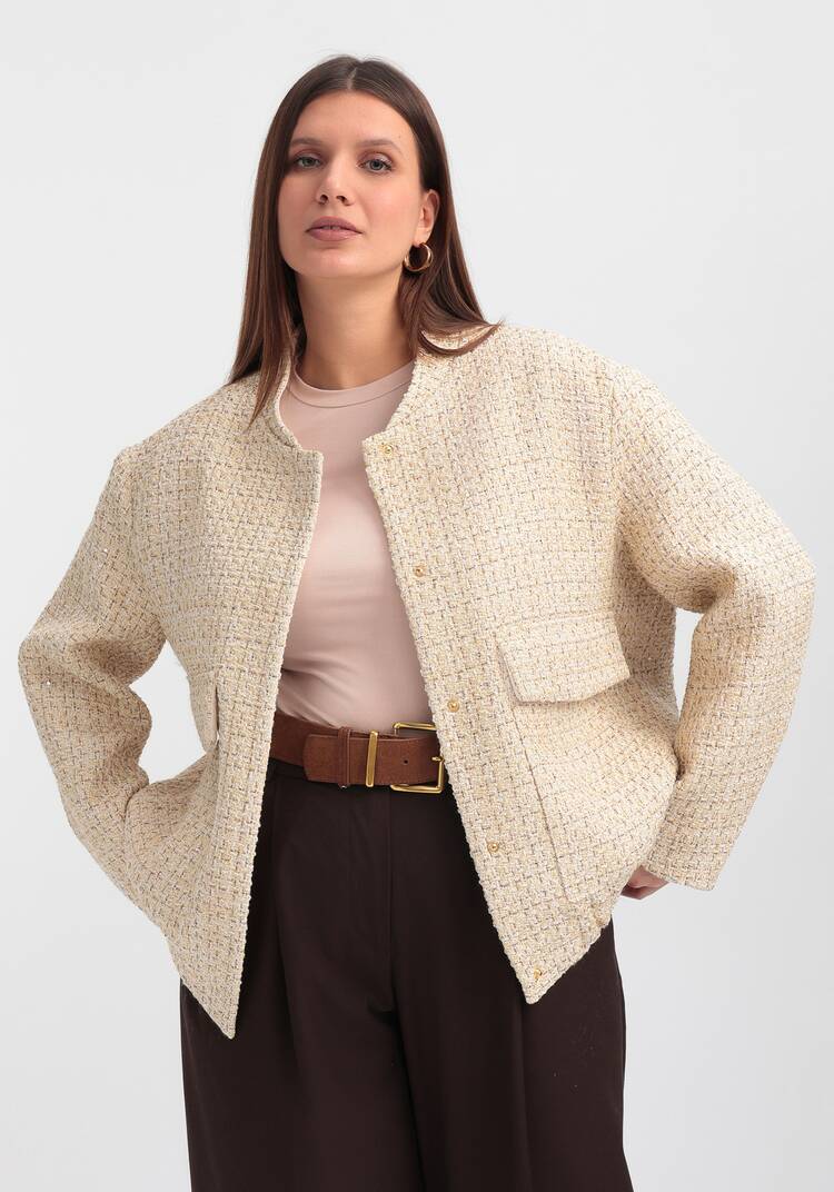 Твидовый бомбер шир.  750, рис. 8