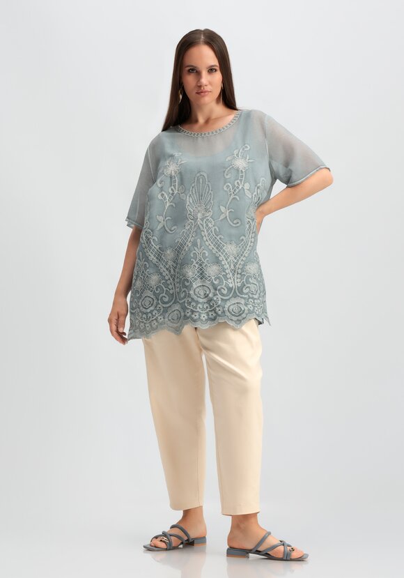 Туника с ажурной вышивкой шир.  580, рис. 2