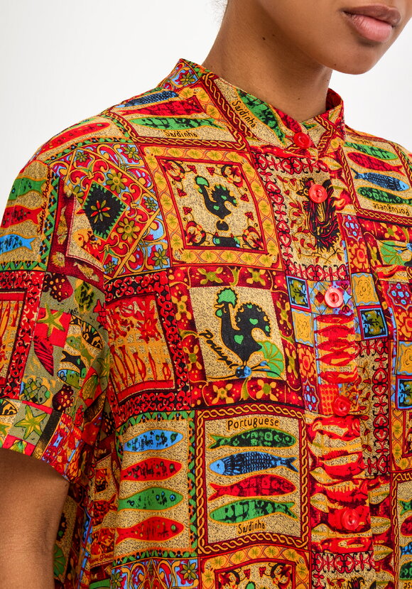 Блуза хлопковая с этническим рисунком шир.  580, рис. 13