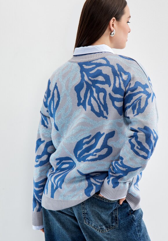 Джемпер с растительным принтом и манжетами шир.  580, рис. 15